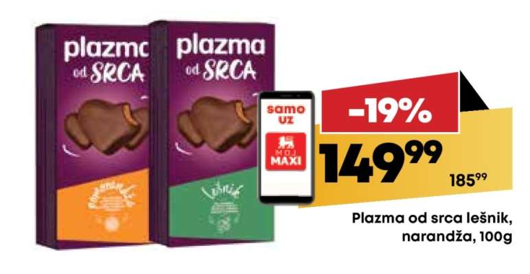 Plazma od srca lešnik, narandža, 100g