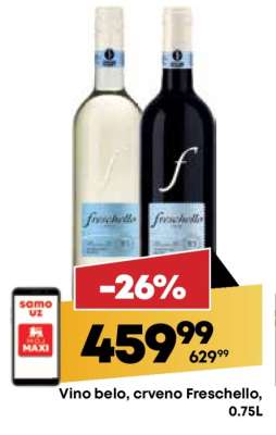 Vino belo, crveno Freschello