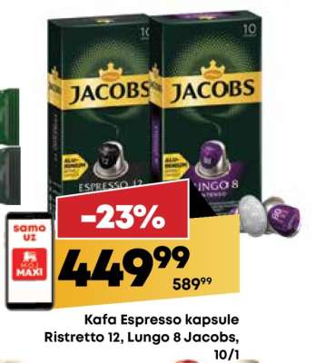 Kafa Espresso kapsule Ristretto 12, Lungo 8 Jacobs, 10/1