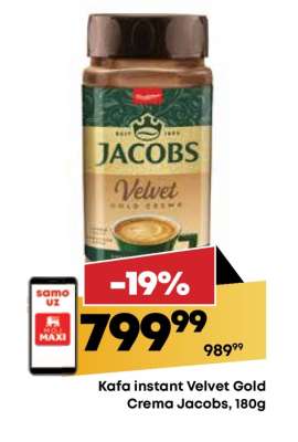 Kafa instant Velvet Gold Crema Jacobs, 180g