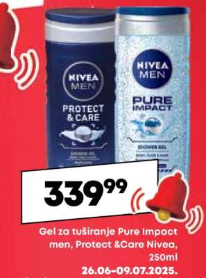 Gel za tuširanje Pure Impact men, Protect&Care Nivea