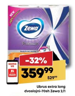 Ubrus extra long dvoslojni 70sh Zewa, 2/1