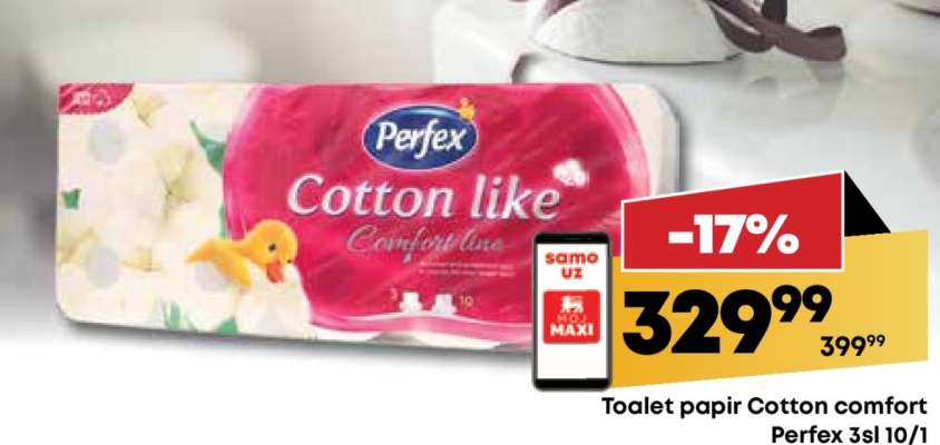 Toalet papir Cotton comfort Perfex 3sl, 10/1