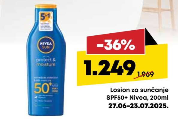Losion za sunčanje SPF50+ Nivea, 200ml