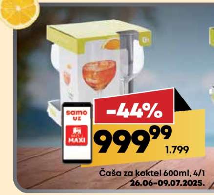 Čaša za koktel 600ml, 4/1