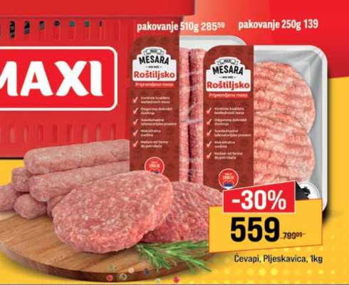 Ćevapi, pljeskavica, 1kg