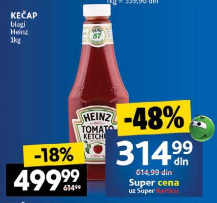 KEČAP BLAGI Heinz 1kg