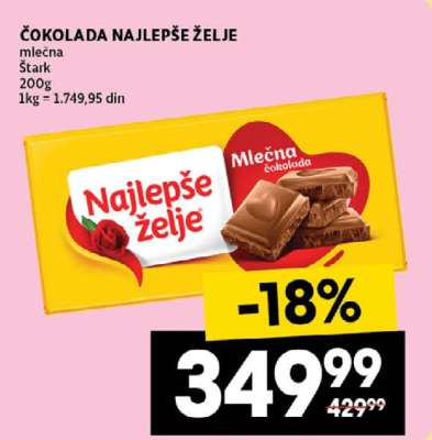 ČOKOLADA NAJLEPŠE ŽELJE