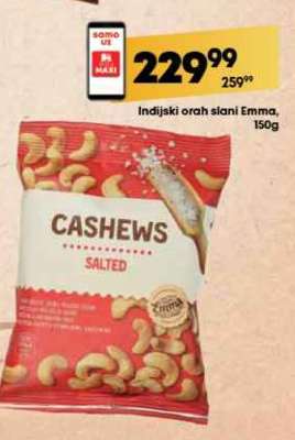 Indijski orah slani Emma, 150g