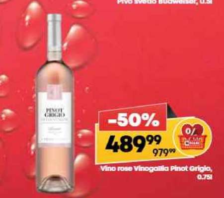 Vino rose Vinogallia Pinot Grigio, 0.75l