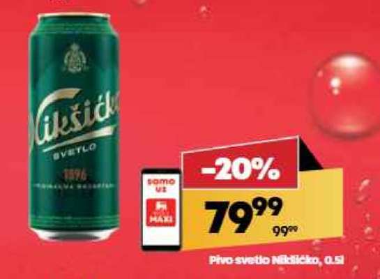 Pivo svetlo Nikšićko 0,5l