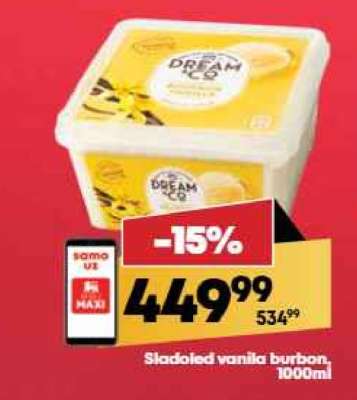 Sladoled vanila burbon, 1000ml