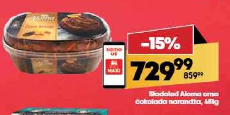 Sladoled Aloma crna čokolada-narandža, 481g