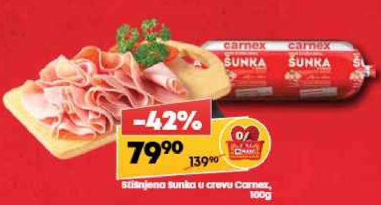 Stisnjena šunka u crevu Carnex 100g