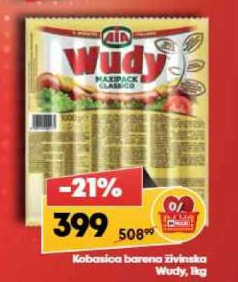 Kobasica barena živinska Wudy, 1kg