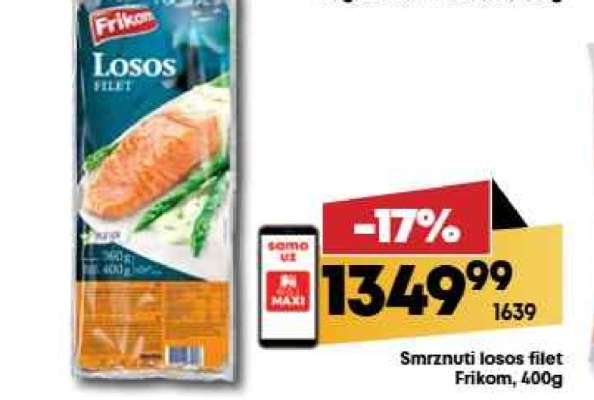 Smrznuti losos filet Frikom, 400g