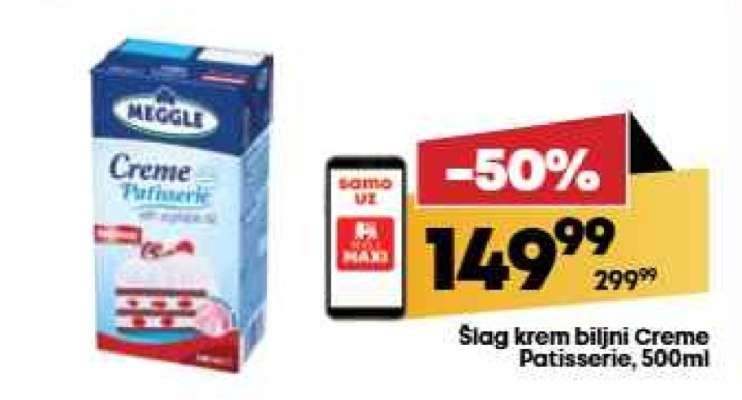 Šlag krem biljni Creme Patisserie 500ml