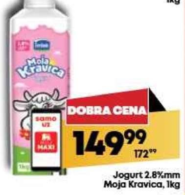 Jogurt 2.8%mm Moja kravica, 1kg