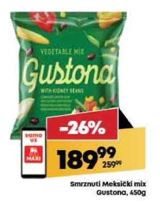 Smrznuti Meksički mix Gustona, 450g