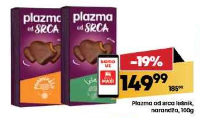Plazma od srca lešnik, narandža, 100g