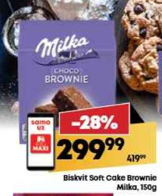 Biskvit Soft Cake Brownie Milka, 150g