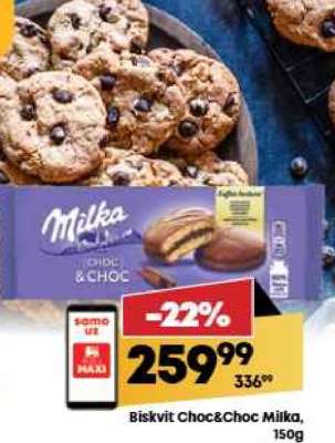 Biskvit Choc&Choc Milka, 150g