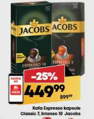 Kafa Espresso kapsule Classic 7, Intenso 10 Jacobs