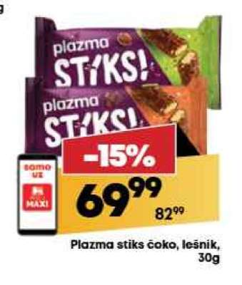 Plazma stiks čoko, lešnik, 30g