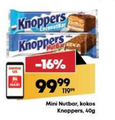 Mini Nutbar, kokos Knoppers, 40g