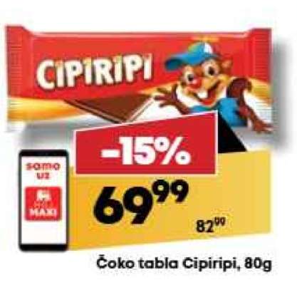 Čoko Tabla Cipiripi , 80g