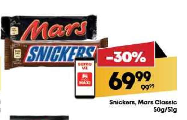 Snickers, Mars Classic, 50g/51g