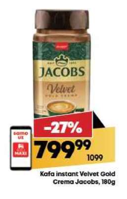 Kafa instant Velvet Gold Crema Jacobs, 180g