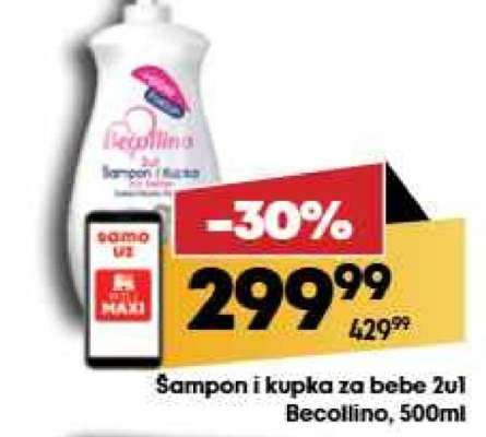 Šampon i kupka za bebe 2u1 Becolino, 500ml