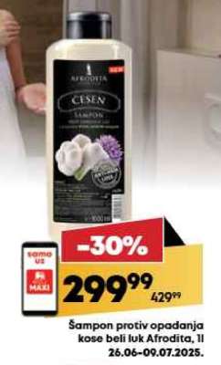 Šampon protiv opadanja kose beli luk Afrodita, 1l