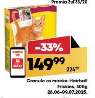 Granule za mačke Hairball Friskies 300g