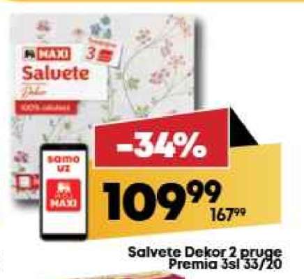 Salvete Dekor 2 pruge Premia 3sl 33/20