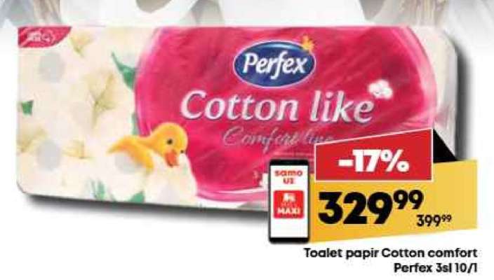 Toalet papir Cotton comfort Perfex 3sl, 10/1