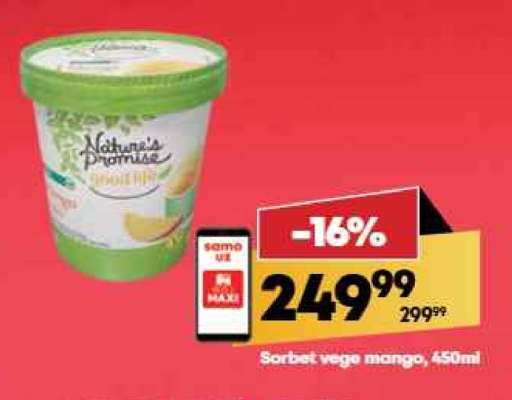 Sorbet vege mango, 450ml
