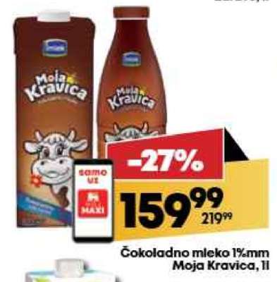 Čokoladno mleko 1%mm Moja kravica, 1l
