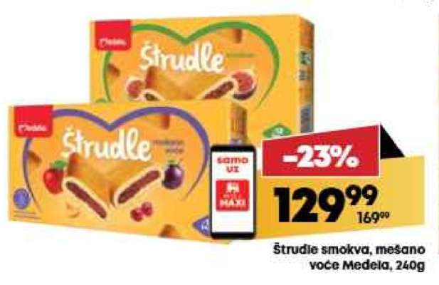 Štrudle smokva, mešano voće Medela, 240g