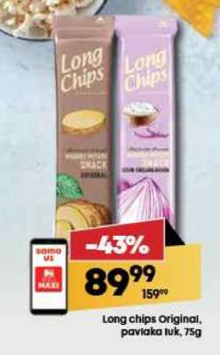 Long chips Original, pavlaka luk, 75g