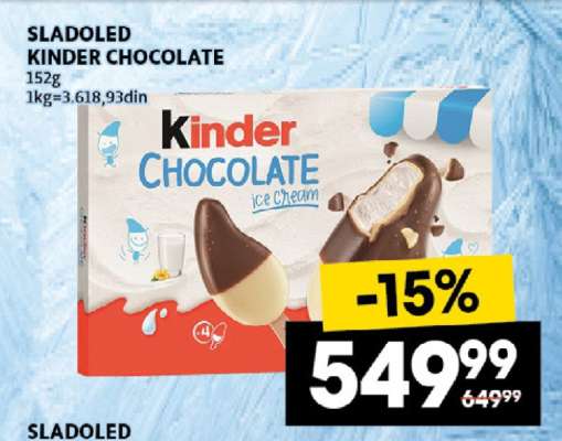 SLADOLED KINDER CHOCOLATE