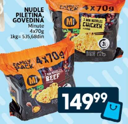 NUDLE piletina govedina