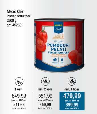 Metro Chef Peeled tomatoes