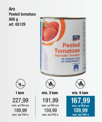 Aro Peeled Tomatoes