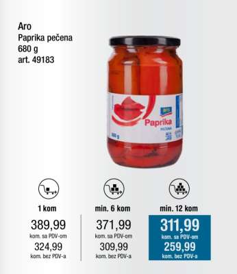 Aro Paprika pečena 680 g