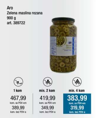 Aro Zelena maslina rezana
