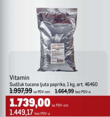 Vitamin Sudžuk tucana ljuta paprika 1 kg art. 46460