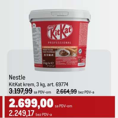 Nestle KitKat krem, 3 kg