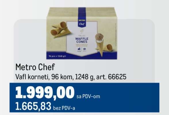 Metro Chef Vafl korneti